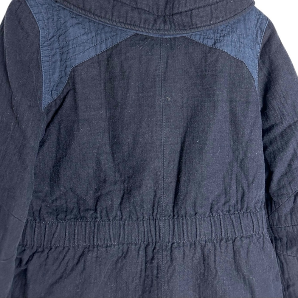 RARE Vintage 90s Diesel women’s moto cotton denim blue quilt parka coat jacket S - Picture 8 of 13